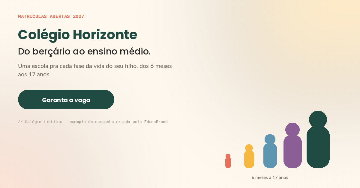 Banner de campanha de matrículas do Colégio Horizonte, versão web